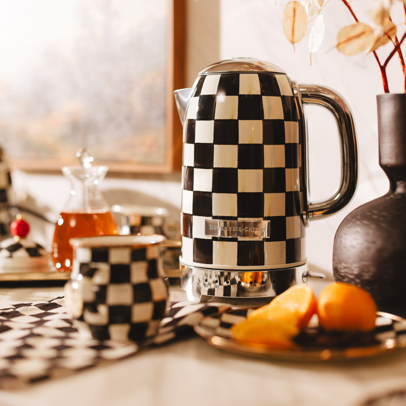MacKenzie-Childs Sterling CheckElectric Kettle & Reviews | Wayfair
